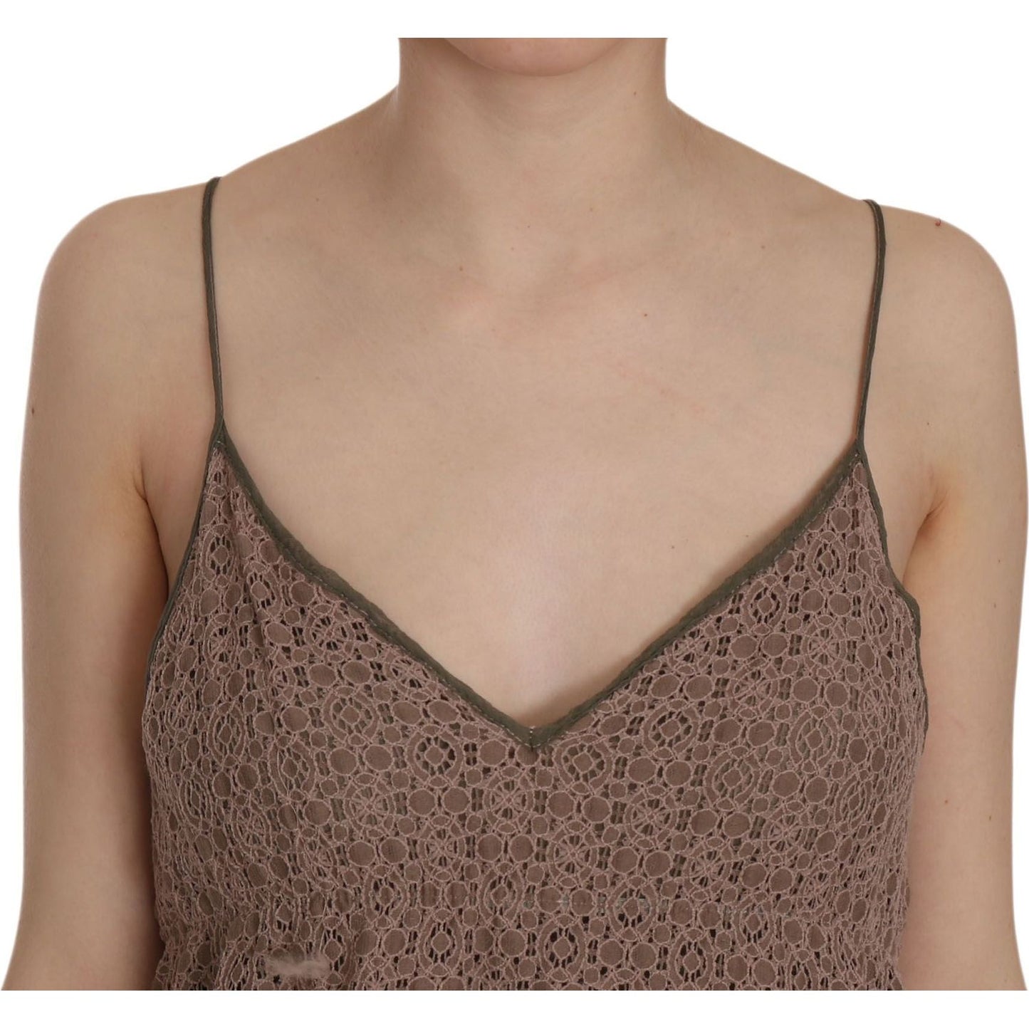 PINK MEMORIES Cotton Green Spaghetti Strap A-line Mini Dress PINK MEMORIES