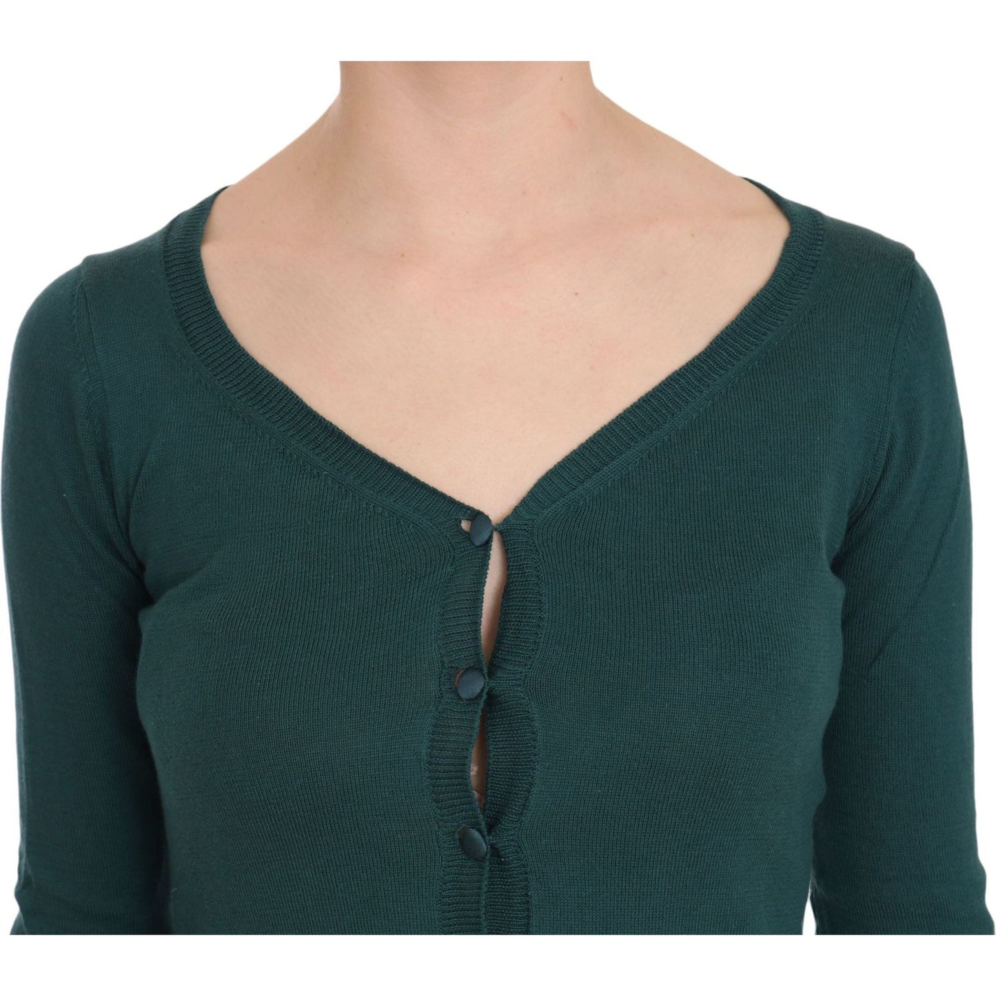 PINK MEMORIES Blue Green Cotton 3/4 Sleeve Cardigan Top Blouse TSH3459-38