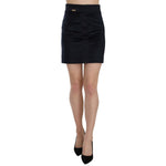 GF Ferre Blue Cotton Blend High Waist A-line Mini Skirt TSH3948-42