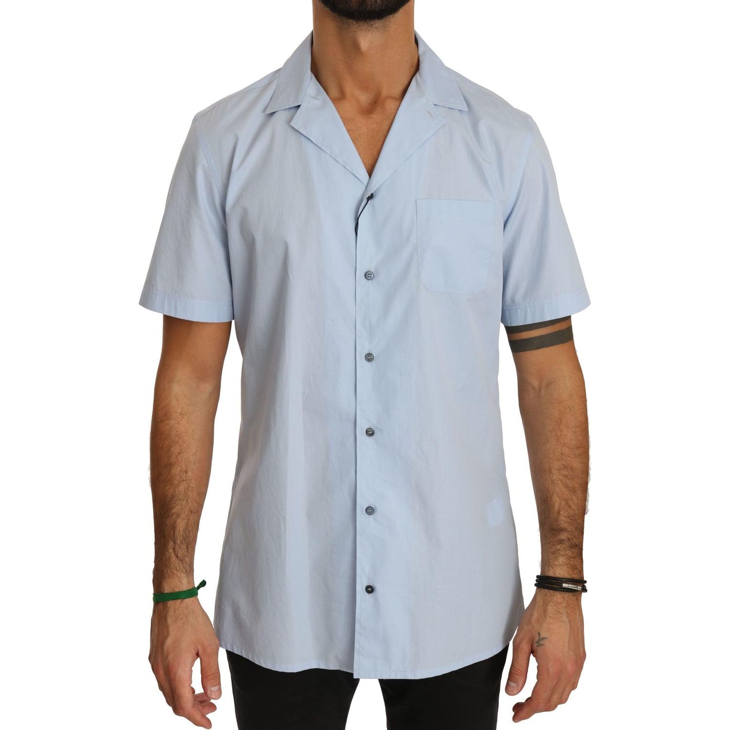 Dolce & Gabbana Blue Short Sleeve 100% Cotton Top Shirt TSH4020-40
