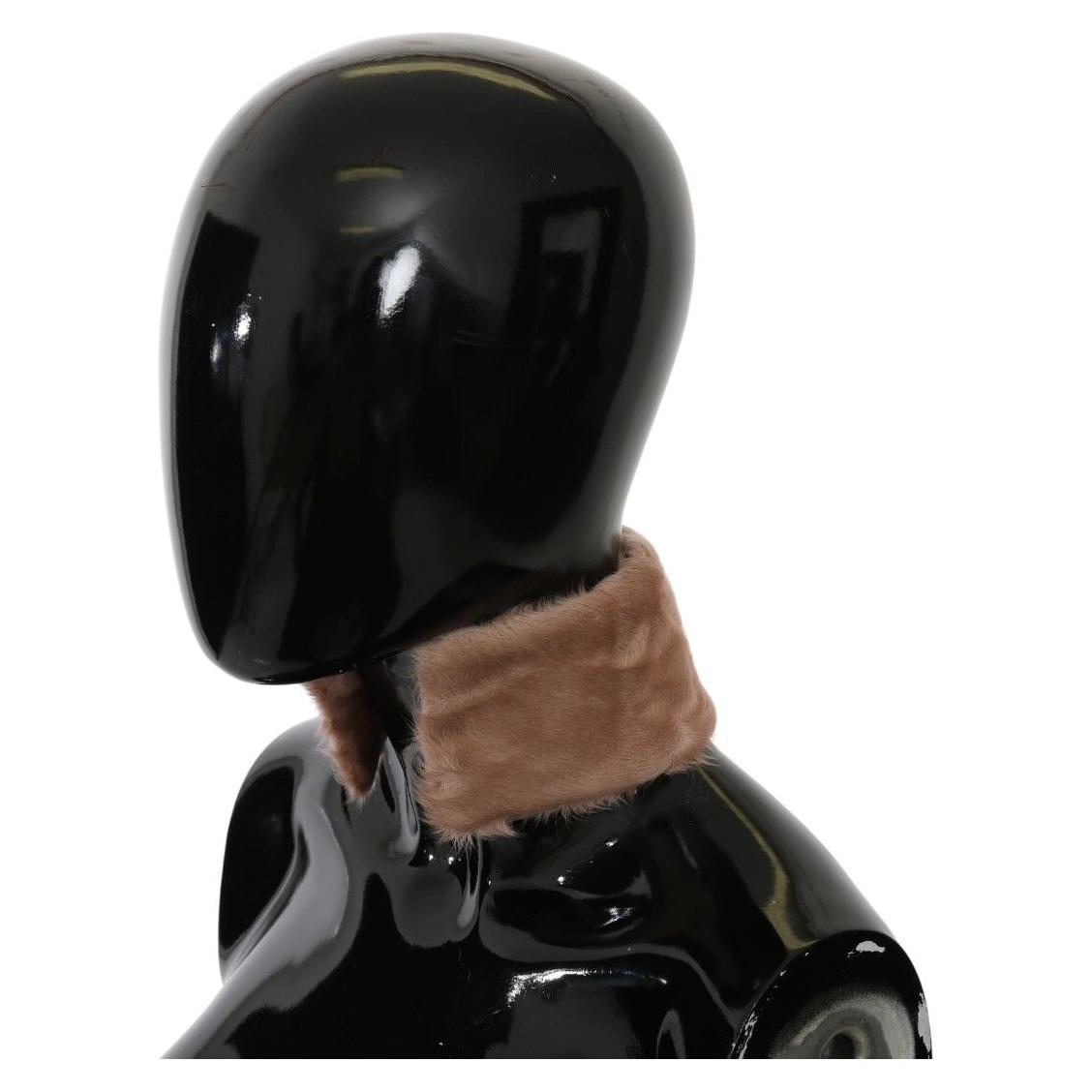 Dolce & Gabbana Beige Fur Neck Collar Lambskin Scarf Dolce & Gabbana