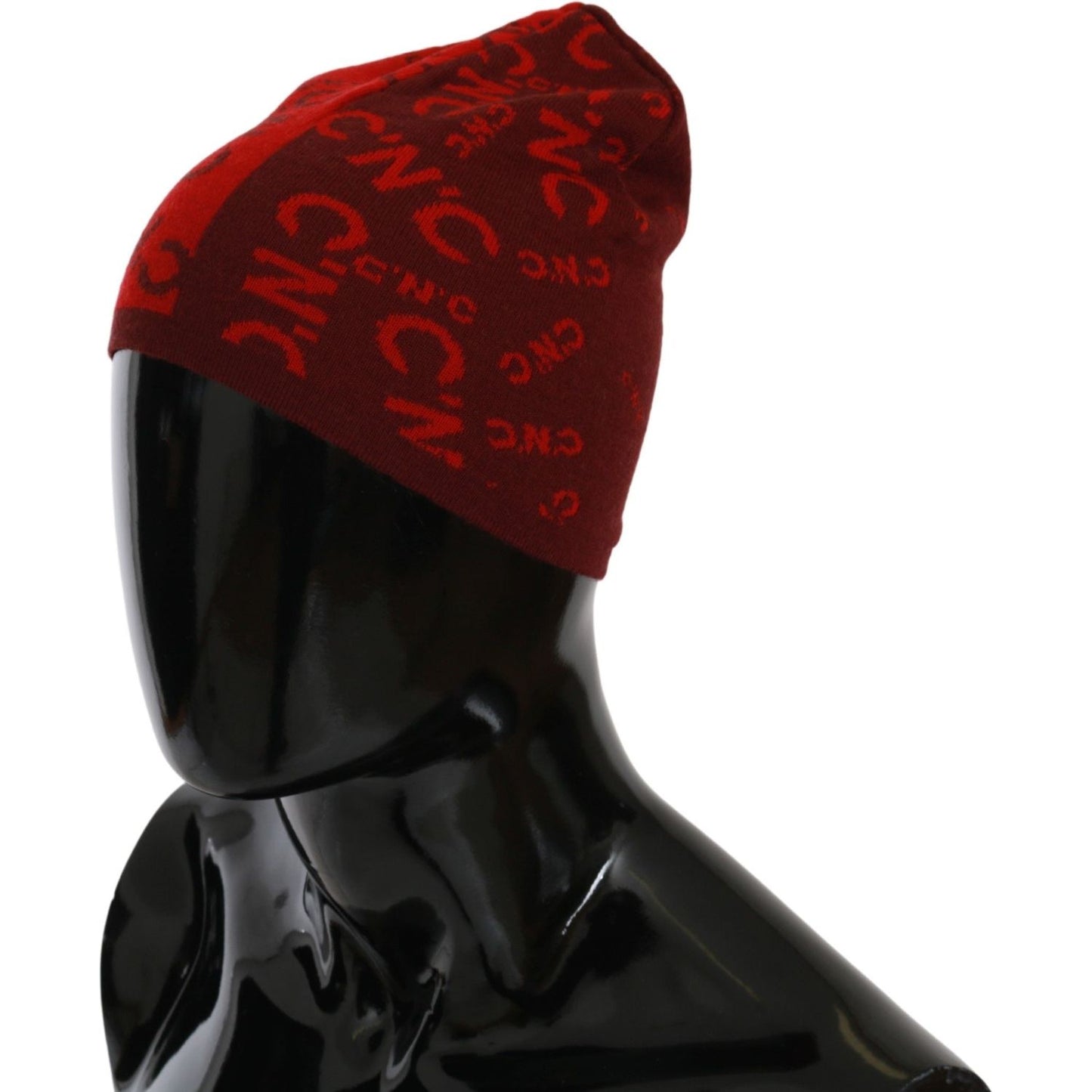 Costume National Red Wool Blend Branded Beanie Hat Costume National