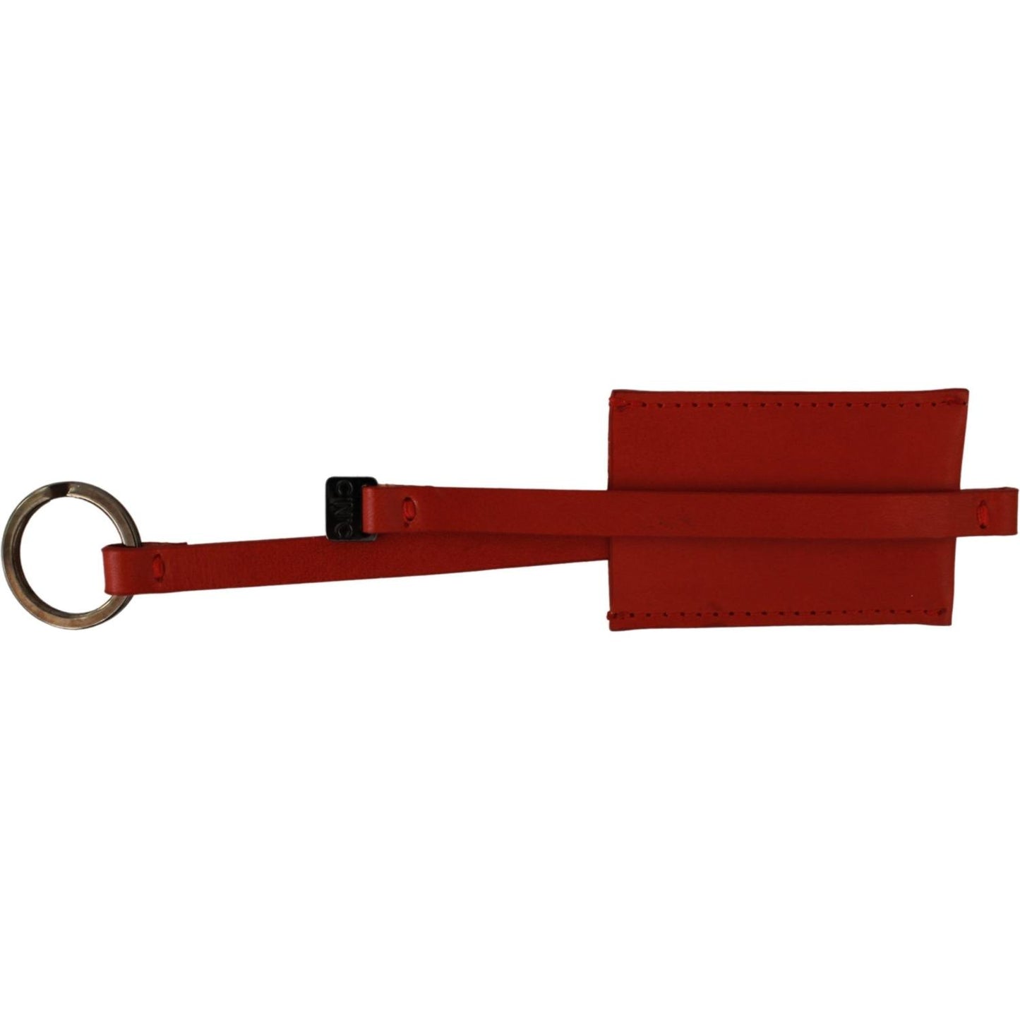 Costume National Red Leather Branded Logo Keyring Keychain Costume National