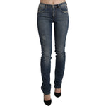 Ermanno Scervino Blue Washed Mid Waist Skinny Denim Jeans PAN71144-26
