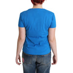 Moschino Blue Cotton Sunny Milano Print Tops T-shirt TSH5067-40