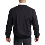 Dolce & Gabbana Blue Silk Coat Short Bomber Men Jacket JKT2915-48