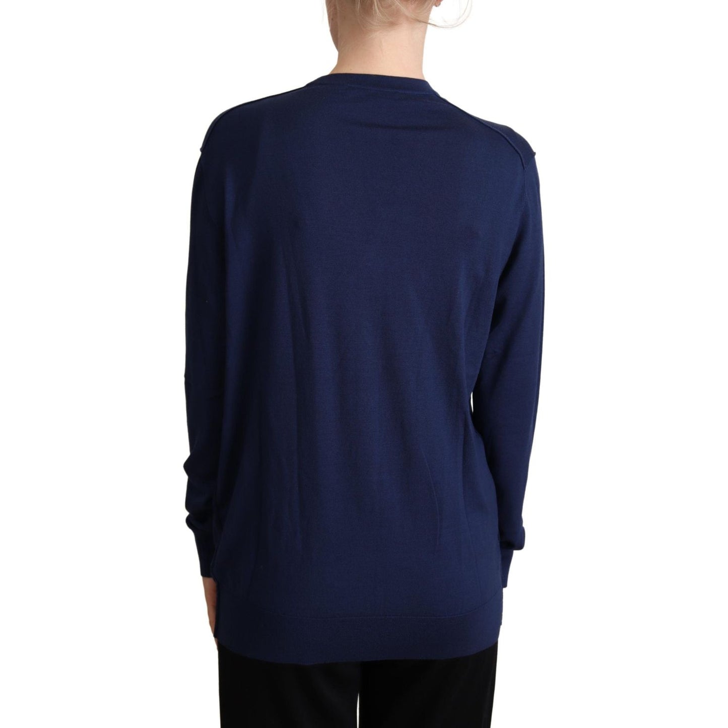 Dolce & Gabbana Blue Virgin Wool Button Down Cardigan Sweater TSH6009 -42
