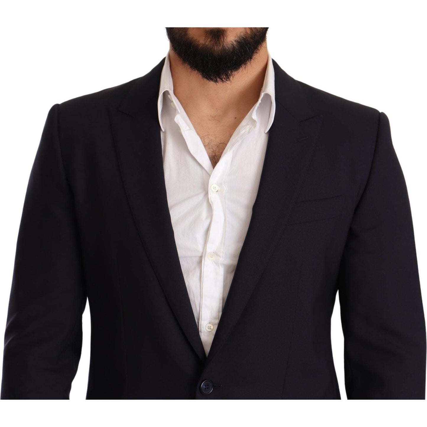 Dolce & Gabbana Navy Blue Wool Slim Fit MARTINI Blazer JKT2845 -48