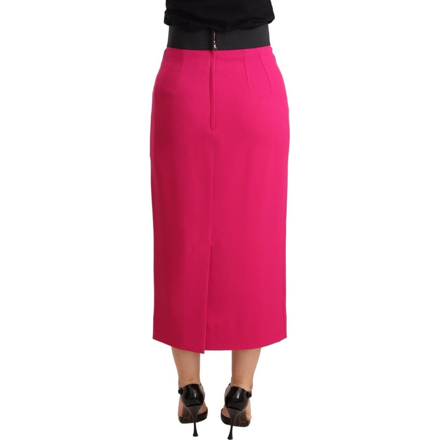 Dolce & Gabbana Pink High Waist Stretch Pencil Straight Skirt Dolce & Gabbana