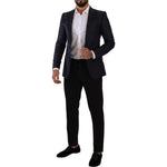 Dolce & Gabbana Blue Floral Jacquard Silk Coat MARTINI Blazer JKT3041 - 44