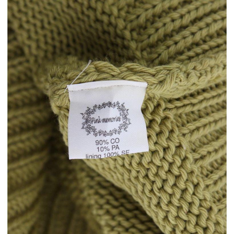 PINK MEMORIES Green Cotton Blend Knitted Sleeveless Sweater PINK MEMORIES