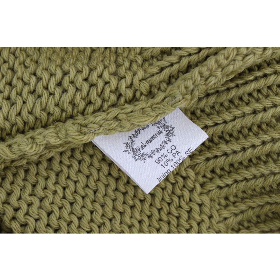 PINK MEMORIES Green Cotton Blend Knitted Sleeveless Sweater PINK MEMORIES