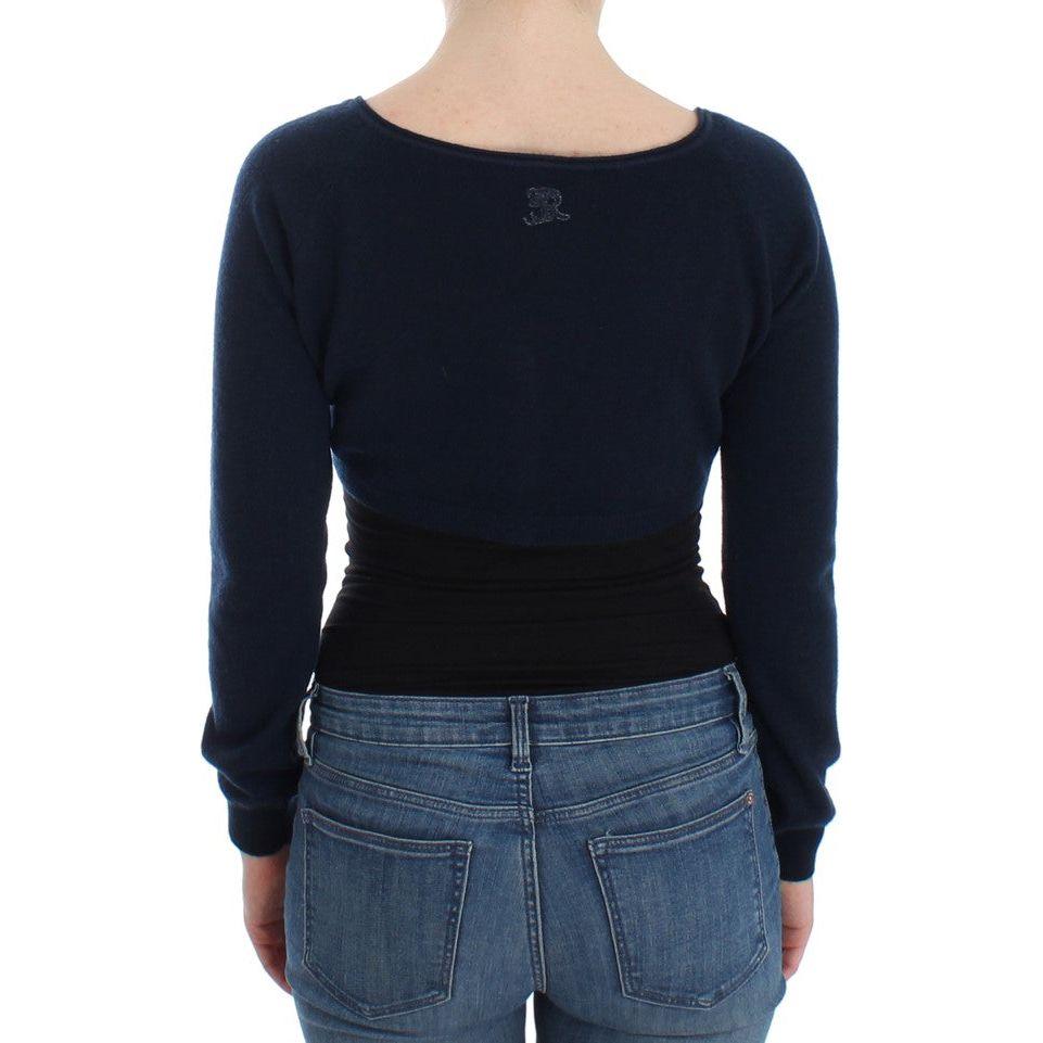 Ermanno Scervino Blue Cashmere Cardigan Sweater SIG12570-1