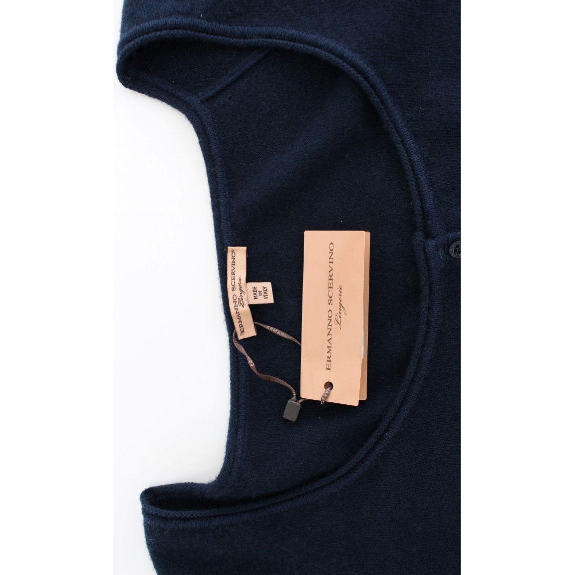 Ermanno Scervino Blue Cashmere Cardigan Sweater SIG12570-1