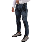 Dolce & Gabbana Blue Black Cotton Skinny Denim Jeans PAN72720 - 48