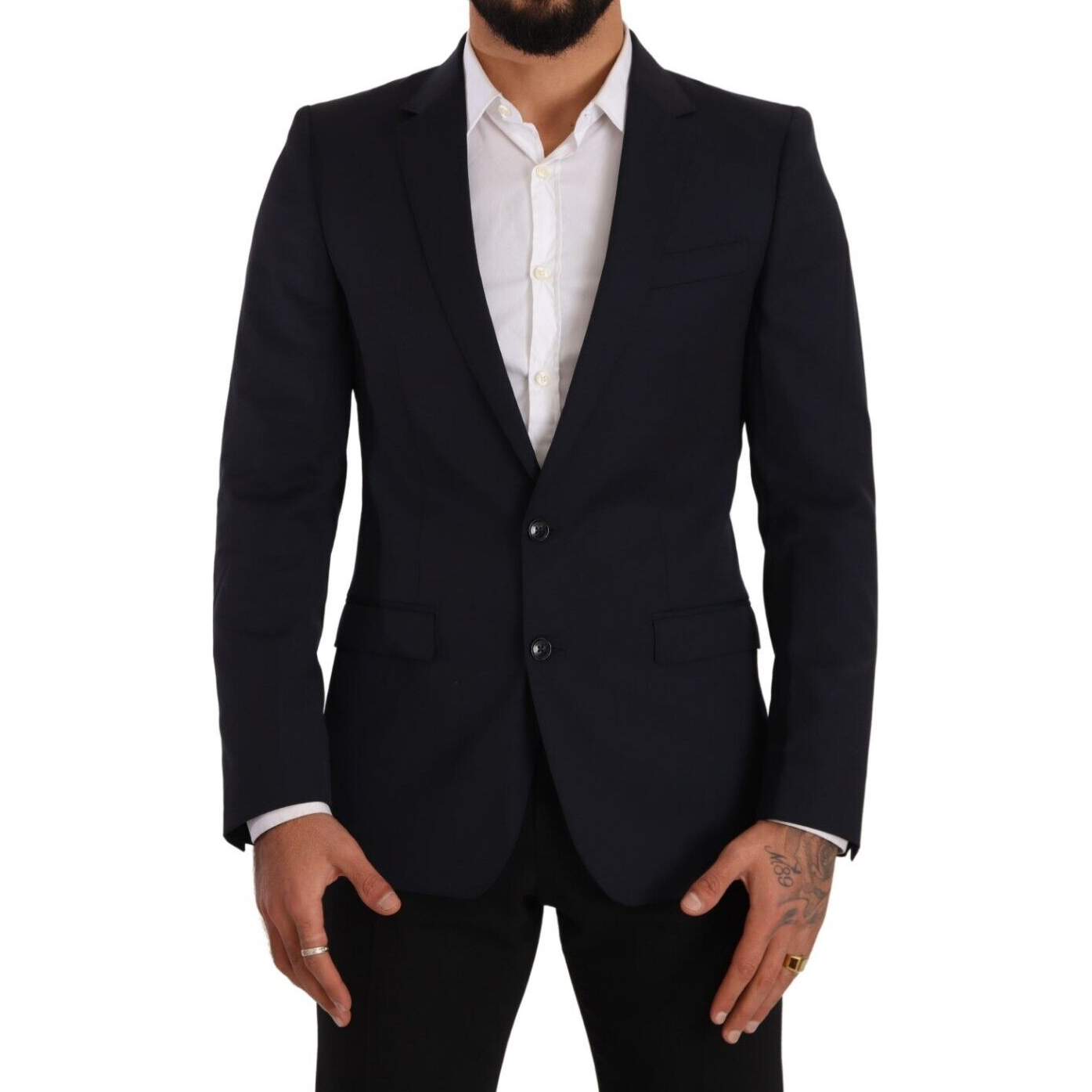 Dolce & Gabbana Dark Blue Single Breasted Coat MARTINI Blazer KOS1970 - 46