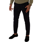 Dolce & Gabbana Blue Cotton Skinny Corduroy Trouser Pants PAN72900 - 48
