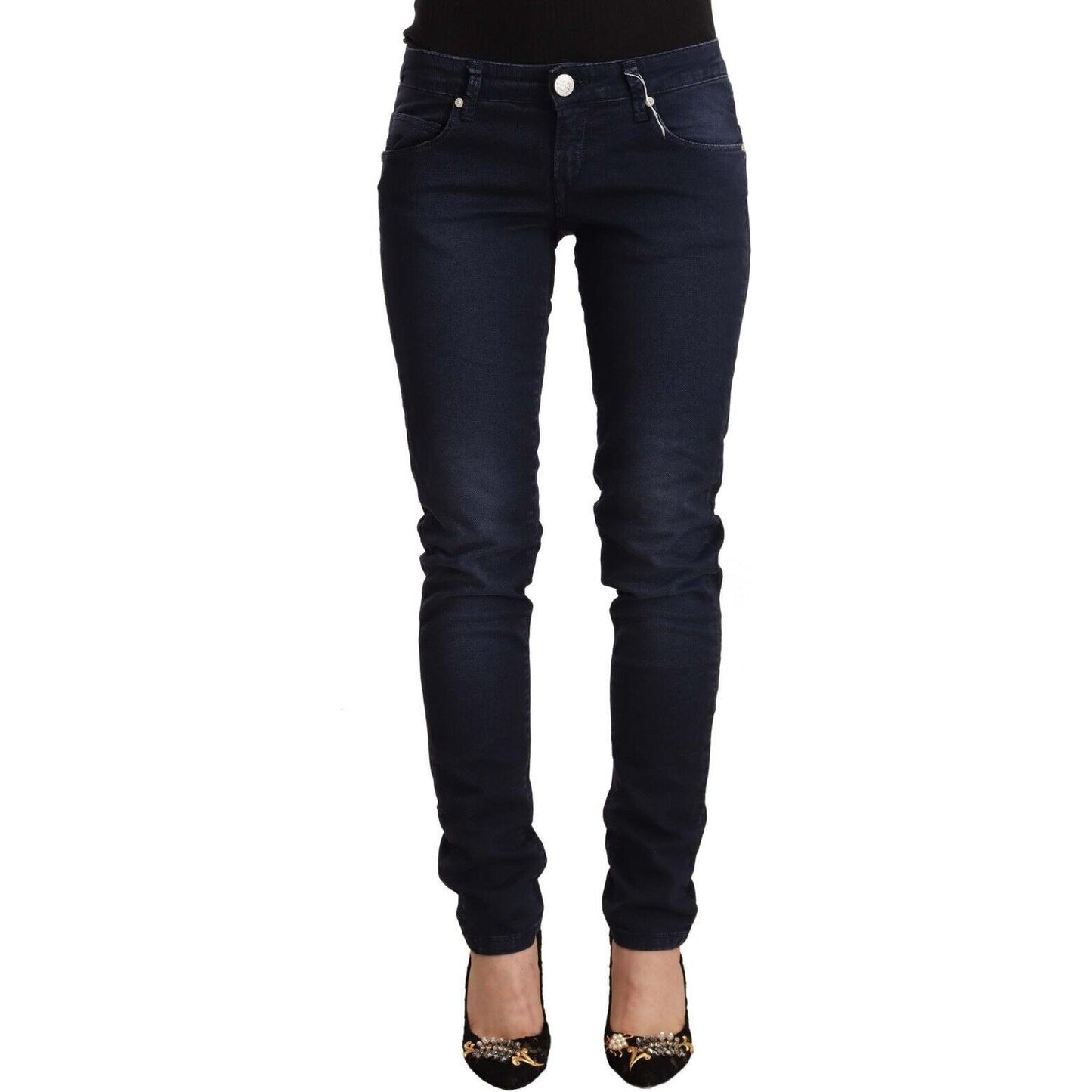 Acht Blue Washed Cotton Low Waist Slim Fit Denim Jeans PAN71815 - 26