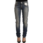 Acht Blue Washed Cotton Mid Waist Skinny Denim Jeans PAN71229 - 26