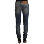 Acht Blue Washed Cotton Mid Waist Skinny Denim Jeans PAN71229 - 26