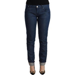 Acht Blue Cotton Low Waist Skinny Denim Folded Hem Jeans PAN71834 - 26