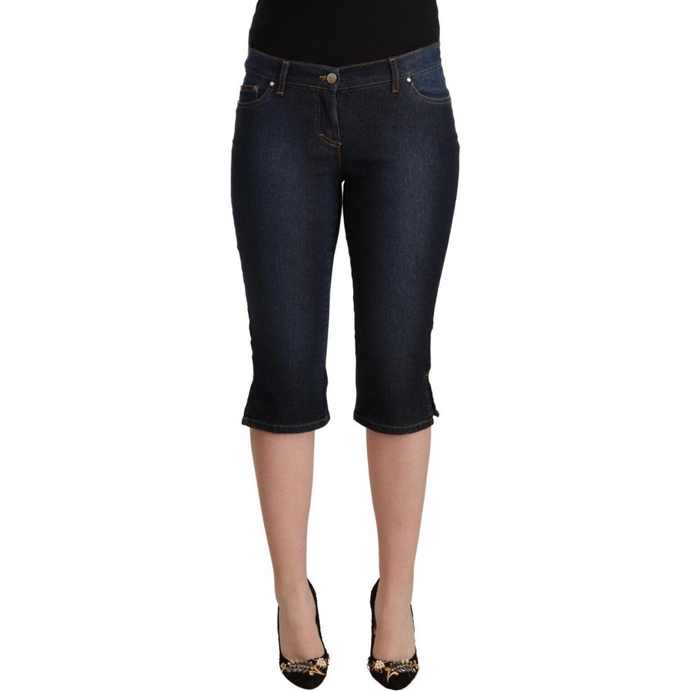 GF Ferre Blue Cotton Stretch Low Waist Slim Capri Denim Jeans PAN72213 - 42