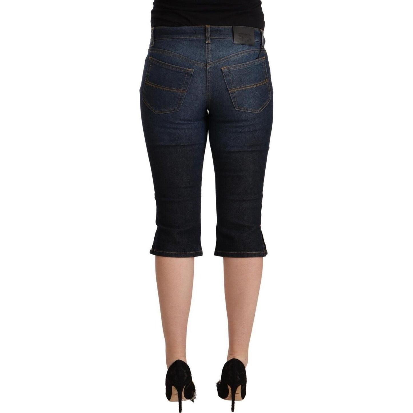 GF Ferre Blue Cotton Stretch Low Waist Slim Capri Denim Jeans PAN72213 - 42