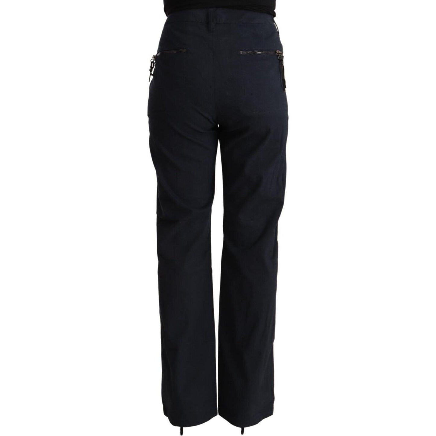Exte Black High Waist Tapered Cotton Pants Exte