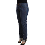 Acht Dark Blue Cotton Slim Fit Folded Hem Denim Jeans PAN71840 - 33