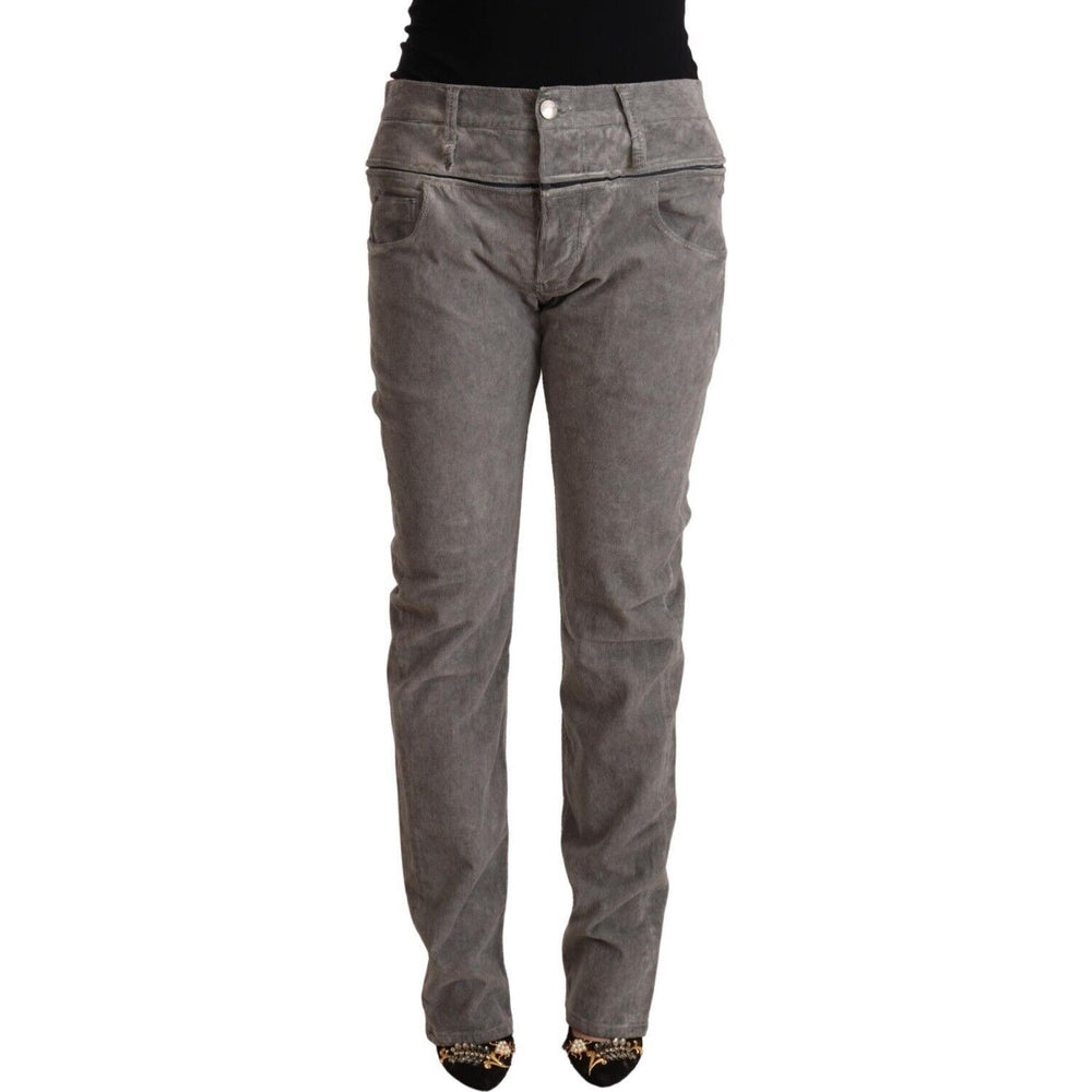 Acht Chic Gray High Waist Straight Fit Jeans Acht Dim Gray