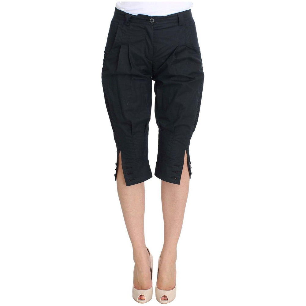 Ermanno Scervino Blue Cotton 3/4 Length Pants SIG30377-1
