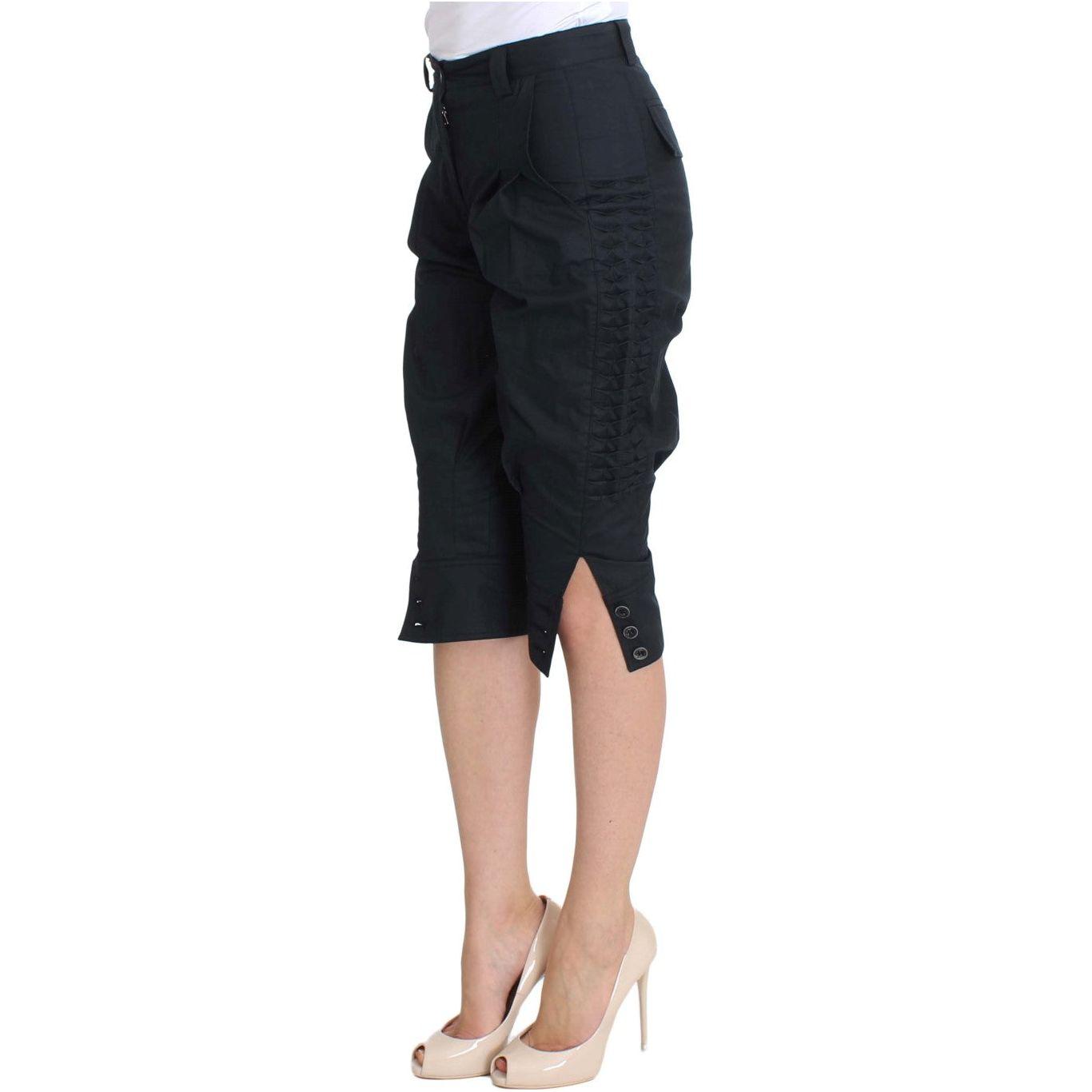 Ermanno Scervino Blue Cotton 3/4 Length Pants SIG30377-1