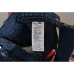 Dolce & Gabbana Blue Jeans Jacquard Majolica High Waist Pants PAN73052- 36