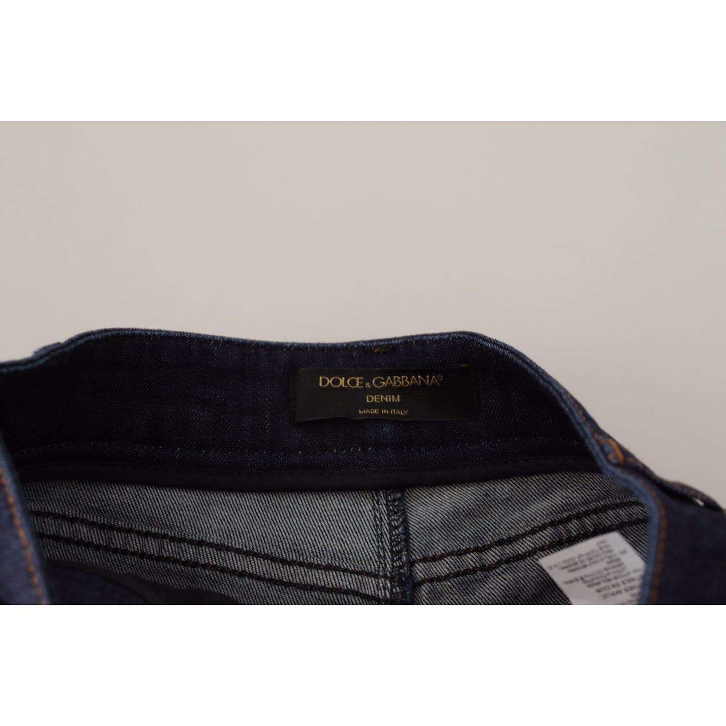 Dolce & Gabbana Blue Denim Stretch Crystal Hot Pants Shorts SKI1845- 38
