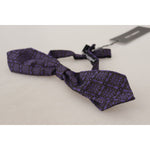 Dolce & Gabbana Blue Geometric Silk Adjustable Neck Papillon Tie FT3594