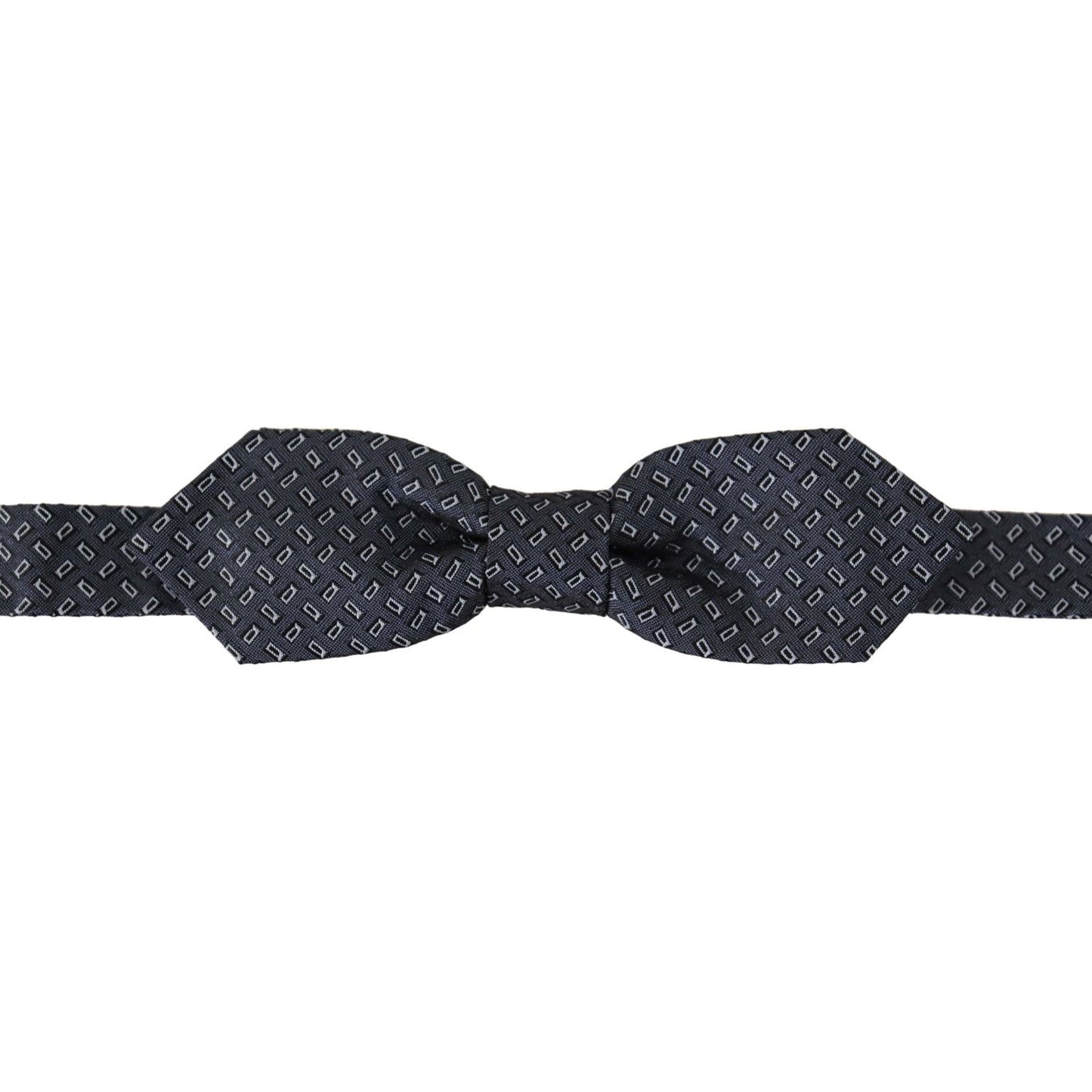 Dolce & Gabbana Blue Gray Polka Dot 100% Silk Neck Papillon Tie FT3595