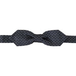 Dolce & Gabbana Blue Gray Polka Dot 100% Silk Neck Papillon Tie FT3595
