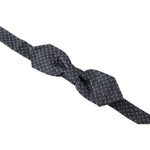 Dolce & Gabbana Blue Gray Polka Dot 100% Silk Neck Papillon Tie FT3595