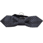 Dolce & Gabbana Blue Gray Polka Dot 100% Silk Neck Papillon Tie FT3595