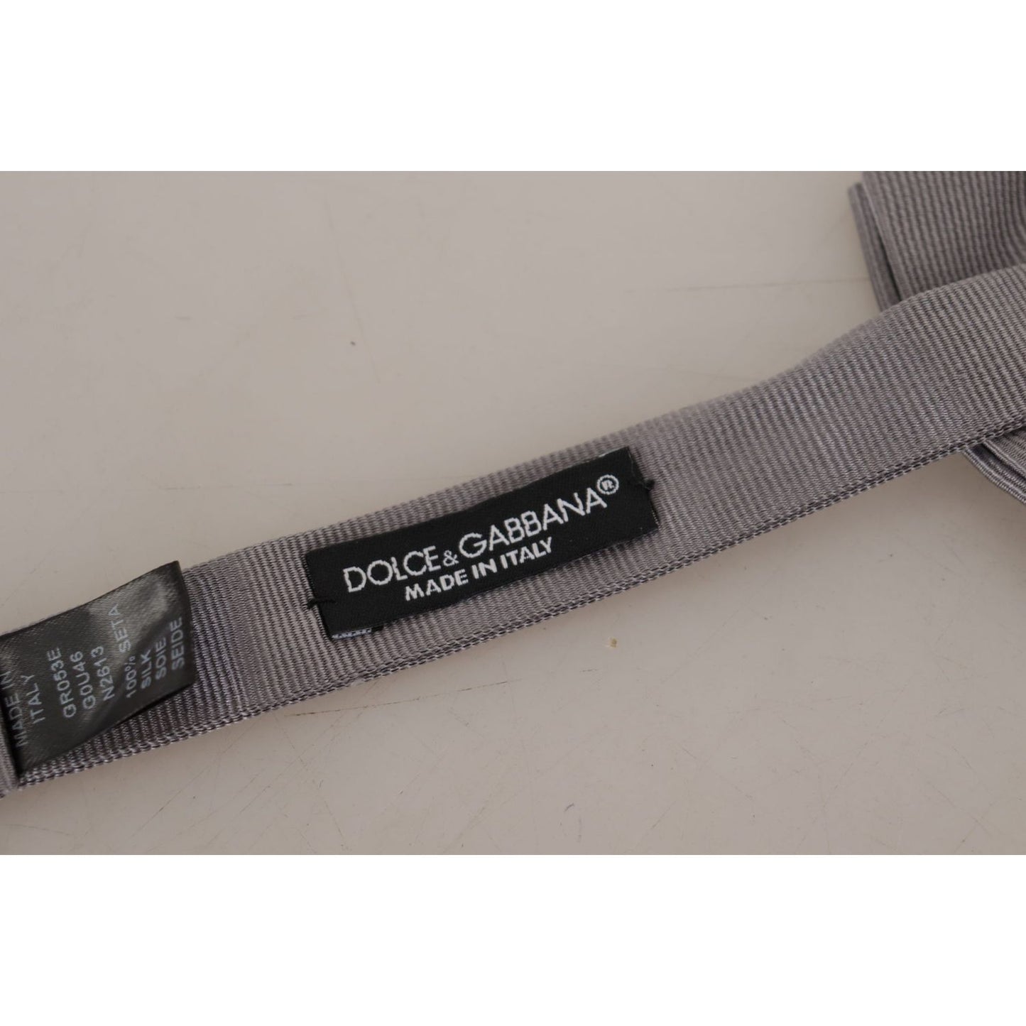 Dolce & Gabbana Gray 100% Silk Adjustable Neck Papillon Tie
