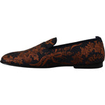 Dolce & Gabbana Blue Rust Floral Slippers Loafers Shoes MV4813- 39