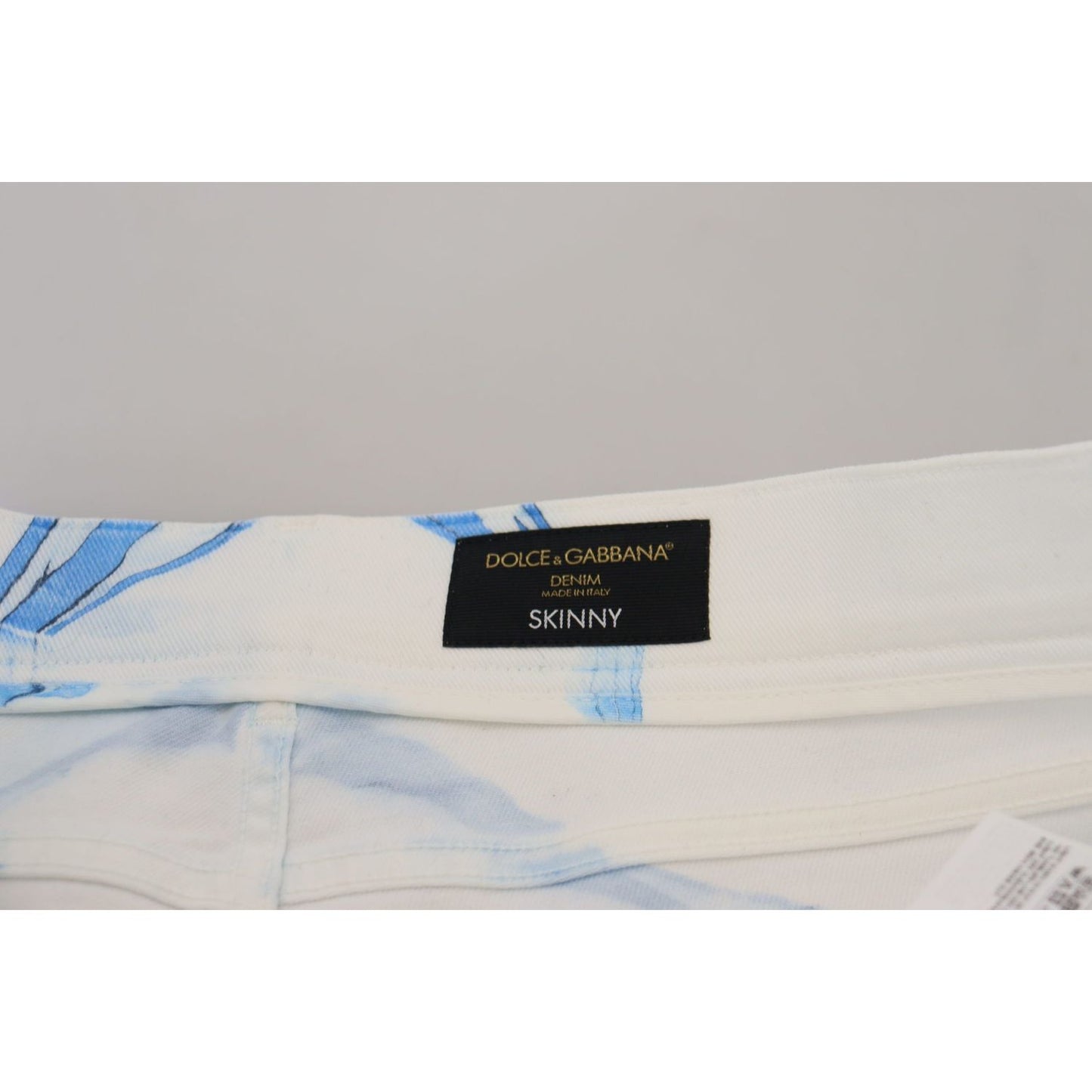 Dolce & Gabbana White Blue Denim Cotton Jeans Stretch Skinny Fit Pant PAN73200- 44