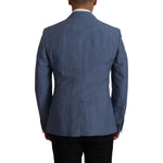 Dolce & Gabbana Blue Single Breasted Logo Blazer Jacket JKT3397- 48