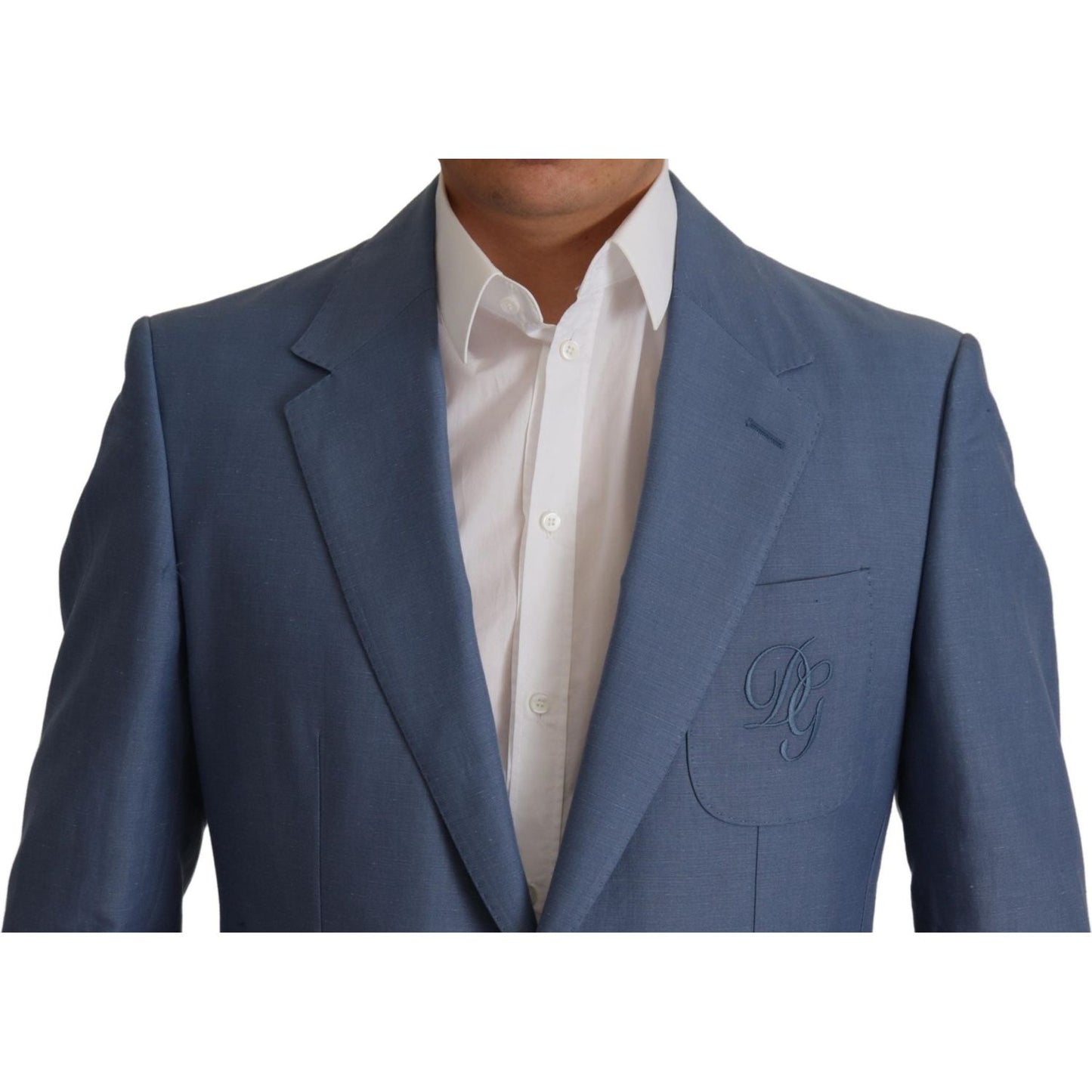 Dolce & Gabbana Blue Single Breasted Logo Blazer Jacket JKT3397- 48