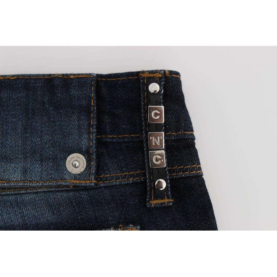 Costume National Blue Cotton Slim Fit Bootcut Jeans SIG30198-1
