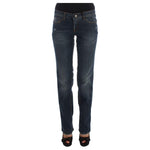 Costume National Blue Cotton Blend Bootcut Jeans SIG30199-1