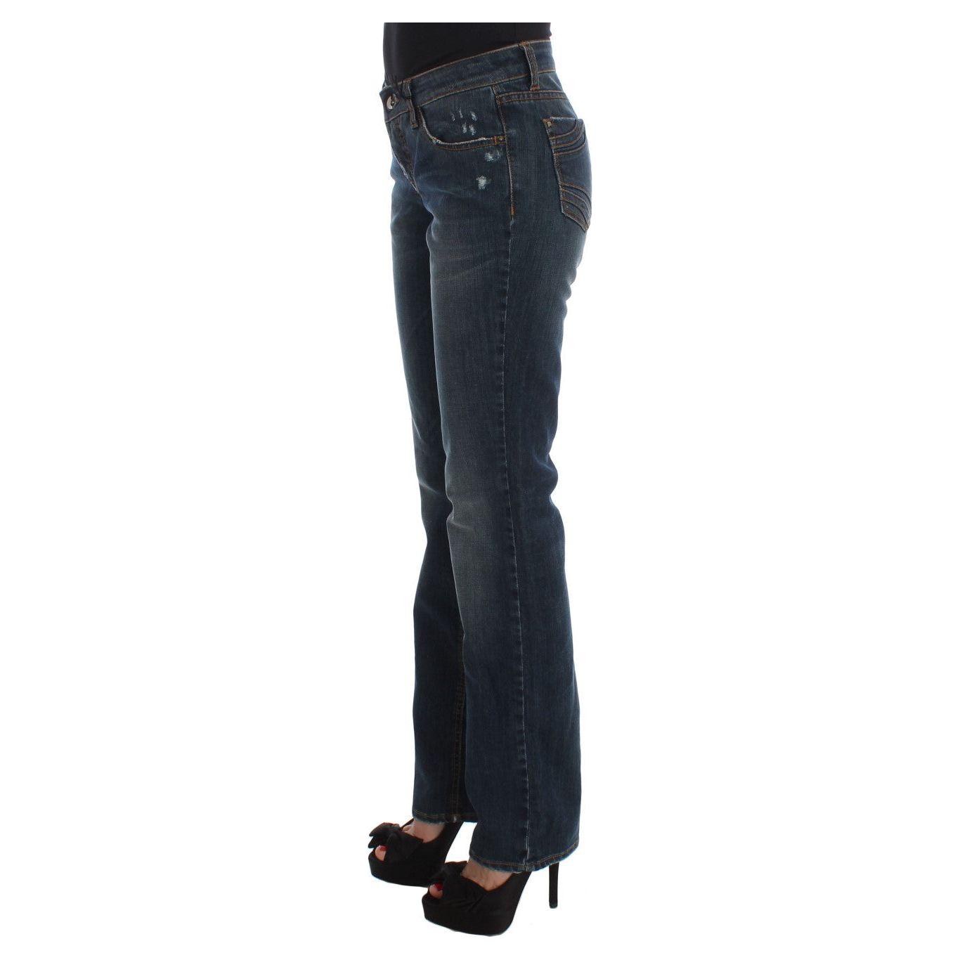 Costume National Blue Cotton Blend Bootcut Jeans SIG30199-1