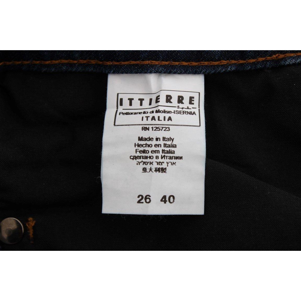 Costume National Blue Cotton Blend Bootcut Jeans SIG30199-1