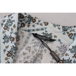 Dolce & Gabbana Blue Floral Cotton Robe Coat Jacket JKT3419 -48
