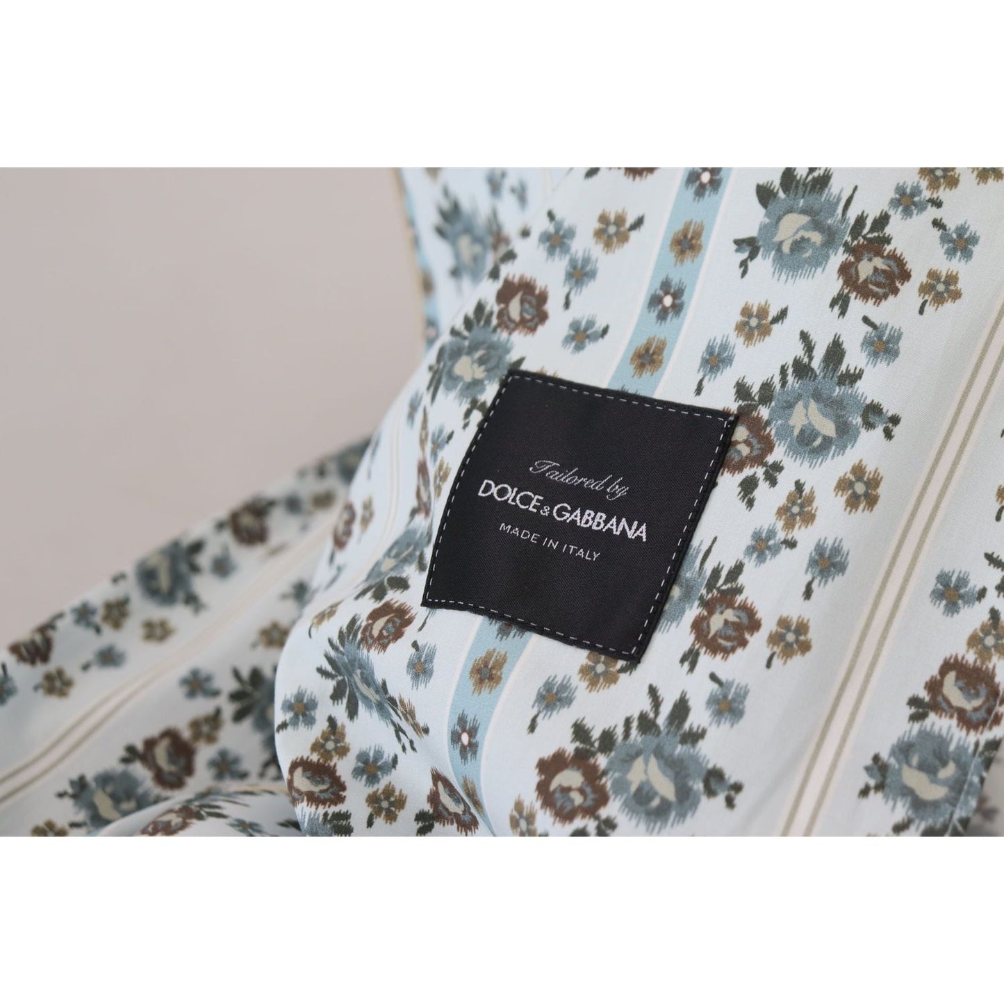 Dolce & Gabbana Blue Floral Cotton Robe Coat Jacket JKT3419 -48